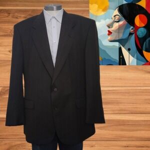 Stafford Executive Wool Pinstripe Notch Lapel 2-button Blazer Suit Jacket Sz 44R